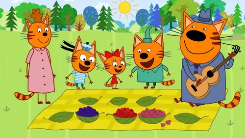Три Кота Картинки мультфильм о группе детей, играющих на музыкальных инструментах