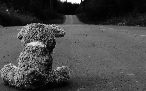 Грустные На Аву Картинки собака, сидящая на обочине дороги