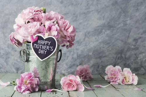 День Матери Картинки ваза с розовыми цветами