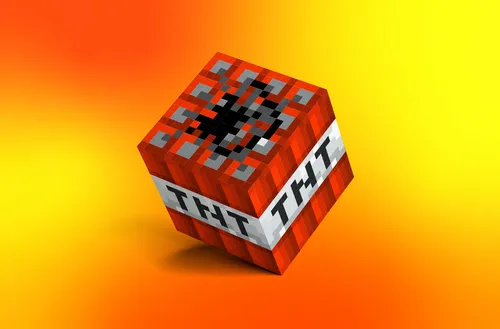 Minecraft Картинки куб с красно-белым рисунком