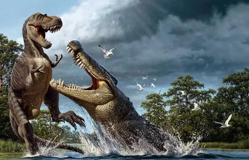 Динозавров Картинки динозавр с птицей, пролетающей над ним