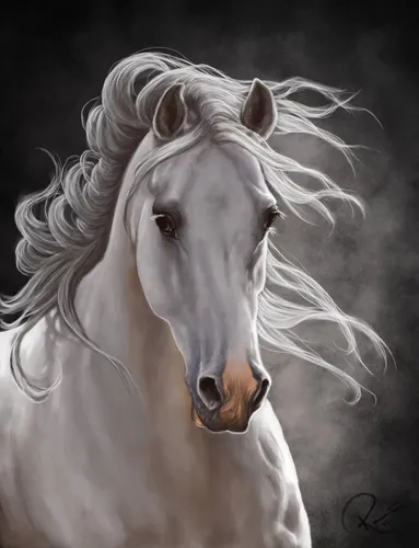 Лошадей Картинки белая лошадь с длинными волосами