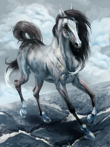 Лошадей Картинки черно-белая лошадь