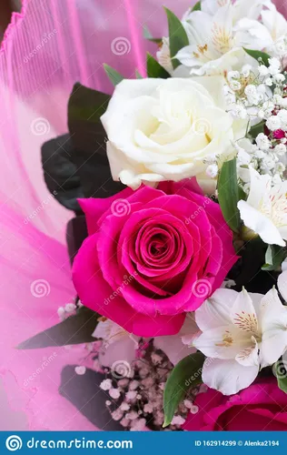 Красивые Цветы Картинки букет из белых и розовых цветов