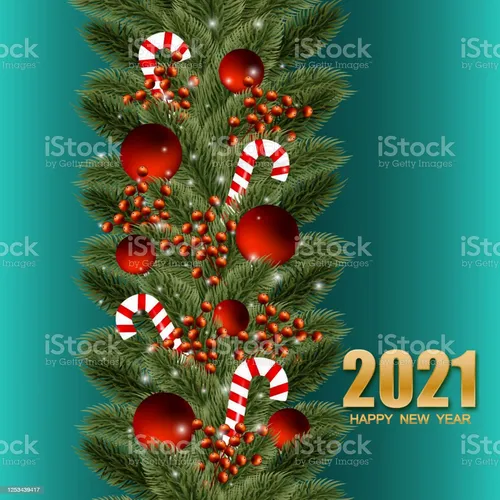Новогодние 2021 Картинки елка с красными шарами