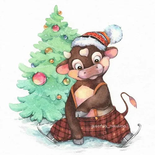 Новогодние 2021 Картинки обезьяна, сидящая на дереве