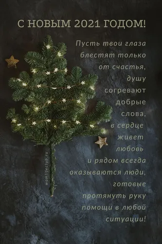 Новогодние 2021 Картинки дерево с белым текстом
