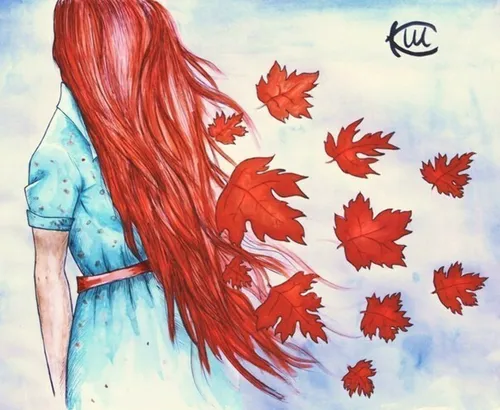 Осенние Картинки человек с рыжими волосами