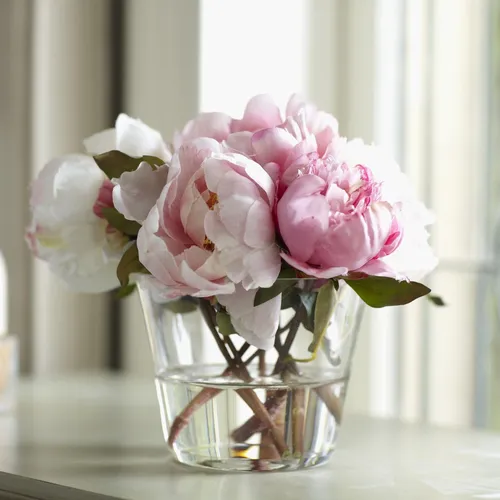 Пионы Картинки ваза с розовыми цветами