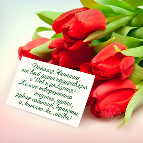 С Днем Рождения Наталья Картинки букет красных роз