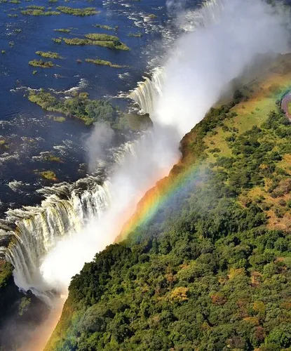Самые Красивые Картинки радуга над лесом на фоне водопада Виктория