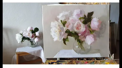 Пионы Фото ваза с белыми цветами