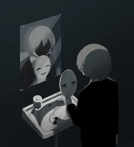 Один, Депрессивные Картинки группа людей в белых масках