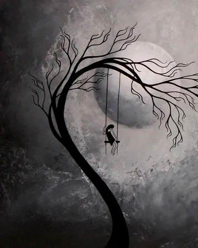 Депрессивные Картинки человек, стоящий на ветке дерева