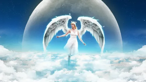 Ангелов Картинки человек в белом платье и крыльях, летящий в небе