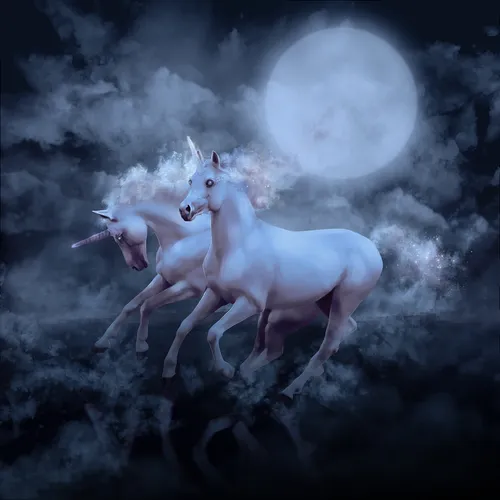 Единорогов Картинки белая лошадь с головой единорога