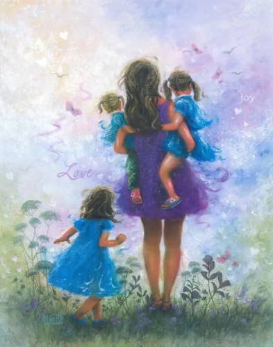 Мама Картинки группа девушек в голубых платьях