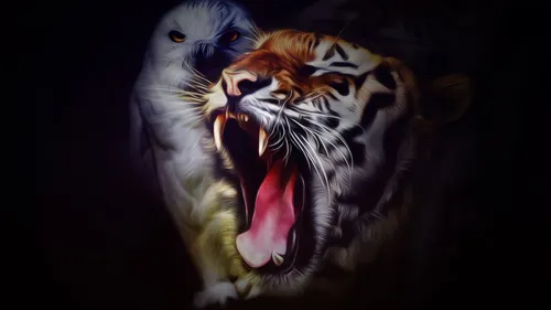 На Рабочий Стол 4К Картинки тигр с открытым ртом