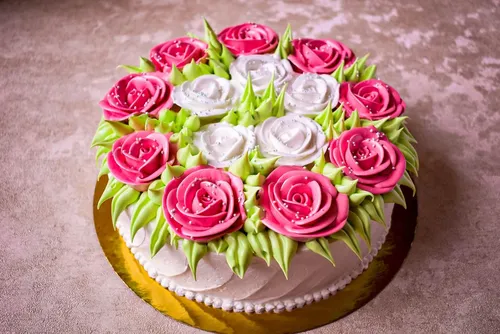 Тортов Картинки торт с цветами сверху