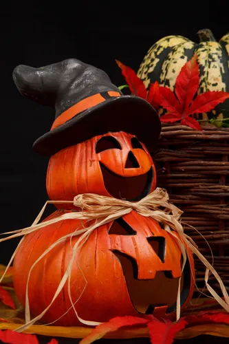 Хэллоуин Картинки резная тыква в шляпе