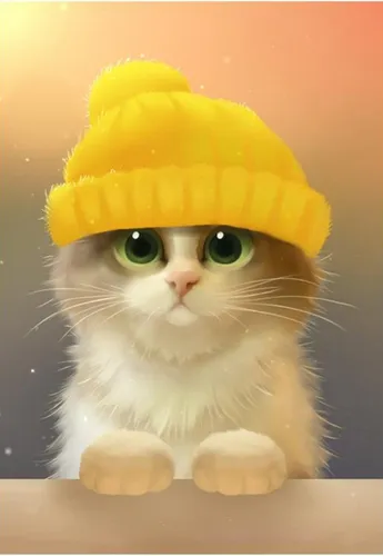 Кот Картинки кот в желтой шляпе