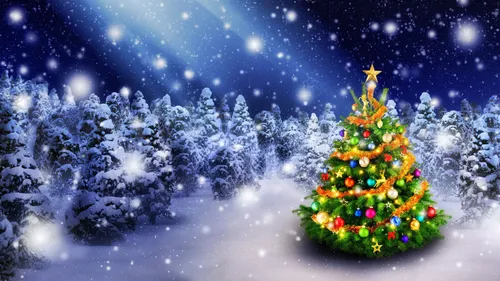 Красивая Новогодняя Картинка Картинки рождественская елка с огнями