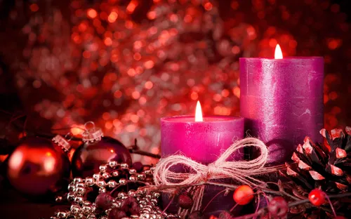 Красивая Новогодняя Картинка Картинки свечи и украшения на дереве
