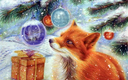 Красивая Новогодняя Картинка Картинки собака в елке