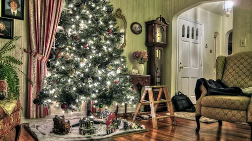 Красивая Новогодняя Картинка Картинки рождественская елка в комнате