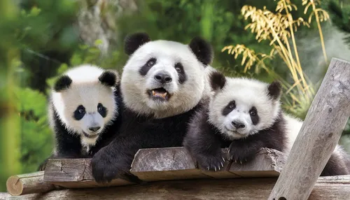 Панда Картинки группа панд на дереве