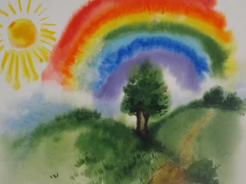 Радуга Картинки дерево с радугой на заднем плане