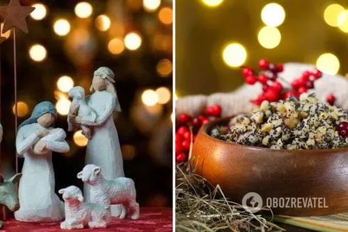 Рождественский Сочельник Картинки корзина с едой и кукла