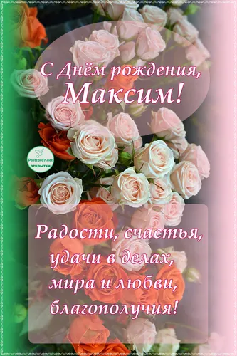 С Днем Рождения Максим Картинки букет цветов