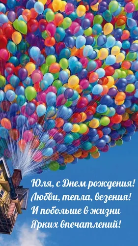 С Днем Рождения Юля Картинки большая группа воздушных шаров