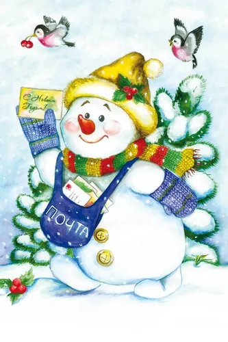 Снеговик Картинки снеговик с голубым бантом