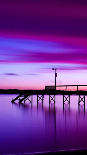 Фиолетовые Картинки док с закатом