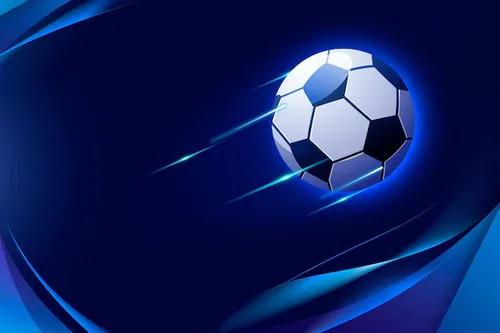 футбольный мяч на синем фоне