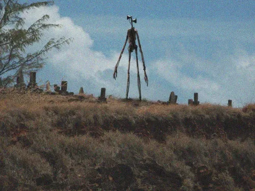 Сиреноголовый Фото высокая башня в поле