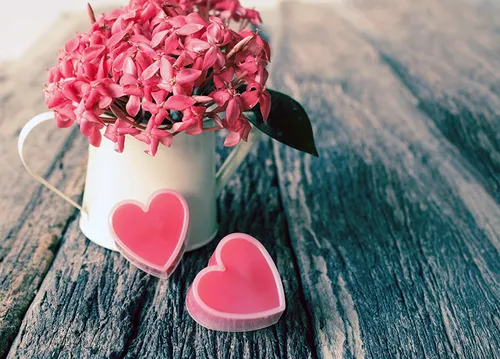День Святого Валентина Картинки ваза с розовыми цветами