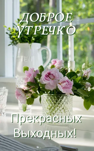 Доброе Воскресное Утро Картинки ваза с розовыми цветами