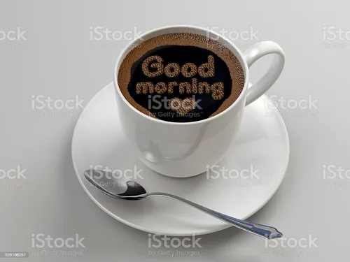 Доброе Утро 3Д Картинки чашка кофе с ложкой