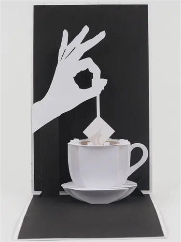 Доброе Утро 3Д Картинки белая чашка на черном фоне