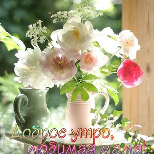Доброе Утро Мама Картинки ваза с белыми цветами