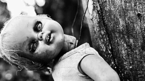 Страшные Фото ребенок прислонился к дереву
