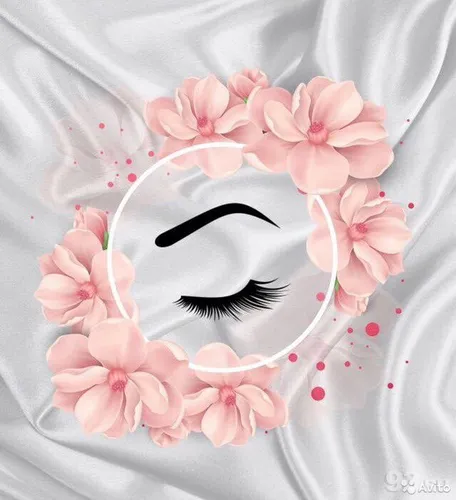 Для Рекламы Наращивания Ресниц Картинки женское лицо с розовыми цветами