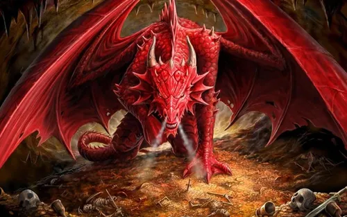 Драконов Картинки красное существо с длинным хвостом