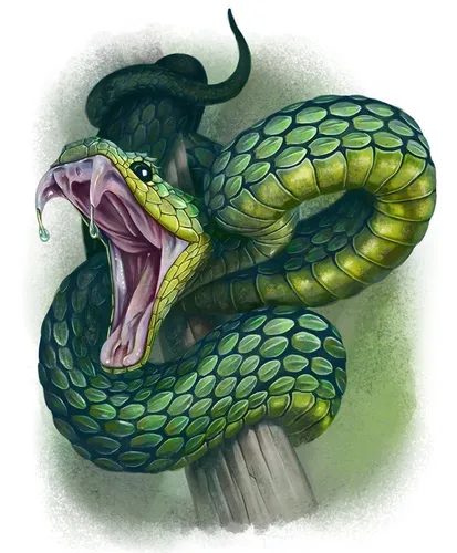 Змей Картинки зелено-белая змея