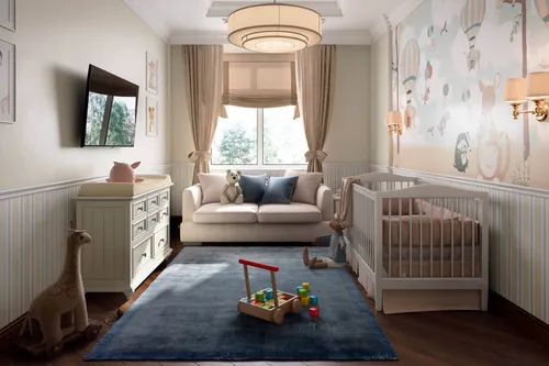 Комнаты Картинки комната с детской кроваткой и детской кроваткой
