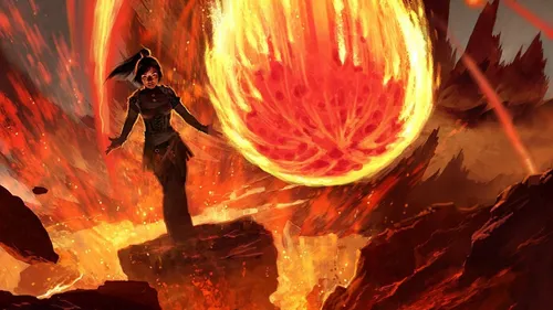 Огня Картинки человек, стоящий перед красным кругом с кругом посередине