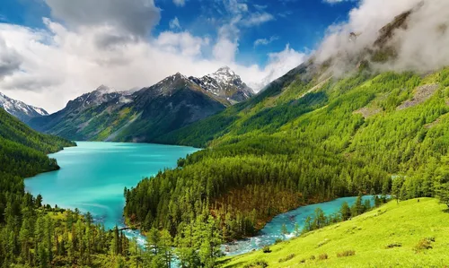 Природы Фото озеро в окружении гор